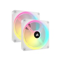 Corsair iCUE LINK QX140 RGB - Gehäuselüfter - mit Temperatursensor - 140 mm - weiß (Packung mit 2)