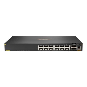 HPE Aruba 6200F 24G Class4 PoE 4SFP+ 370W Switch - Switch - max. Stapelentfernung 10 km - L3 - managed - 24 x 10/100/1000 (PoE+) + 4 x 1 Gigabit/10 Gigabit SFP+ (Uplink) - an Rack montierbar - PoE+ (370 W) - BTO