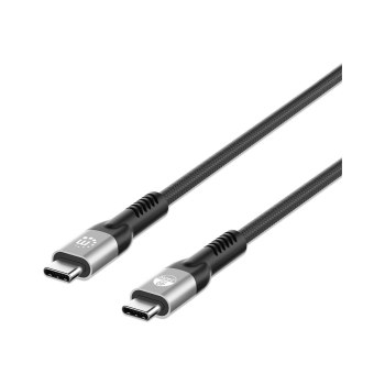 Manhattan USB-C to USB-C Cable (240W), 1m, Male to Male, Black, Thunderbolt 4, 40 Gbps (USB4 Gen 3x2)