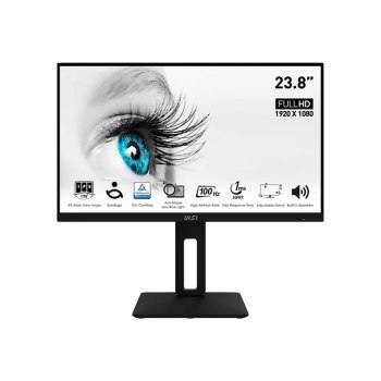 MSI PRO MP242APDE - LCD-Monitor - 61 cm (24") (23.8" sichtbar) - 1920 x 1080 Full HD (1080p) @ 100 Hz - IPS - 300 cd/m² - 1000:1 - 1 ms - HDMI, VGA, DisplayPort - Lautsprecher - Schwarz