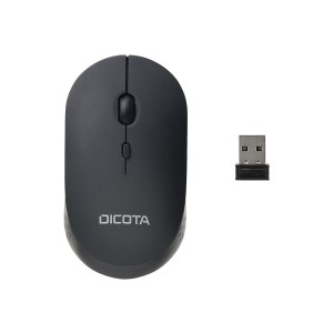 Dicota Silent - V2 - Mouse - per destrimani e mancini - ottico - 3 pulsanti - senza fili - 2,4 GHz - ricevitore wireless (USB)