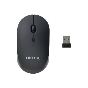 Dicota Silent - V2 - Maus - rechts- und linkshändig - optisch - 3 Tasten - kabellos - 2.4 GHz - kabelloser Empfänger (USB)