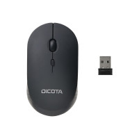 Dicota Silent - V2 - Mouse - per destrimani e mancini - ottico - 3 pulsanti - senza fili - 2,4 GHz - ricevitore wireless (USB)