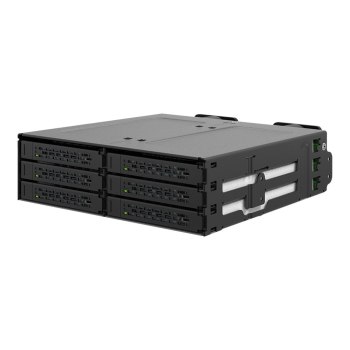 Icy Dock ToughArmor MB118VP-B - Speichergehäuse - 6 x U.2/U.3 NVMe SSD, Mobile Rack für 5,25" Schacht, mit SlimSAS SFF-8654 8i - 2.5" (6.4 cm)