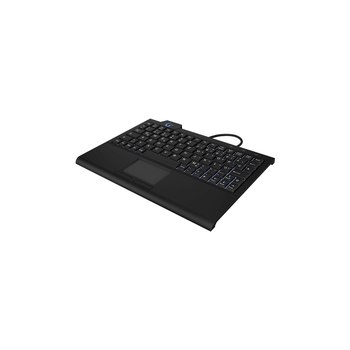 KeySonic KSK-3210ELU Super-Mini Tastatur DE-Layout Hintergrundbeleuchtung Touchpad