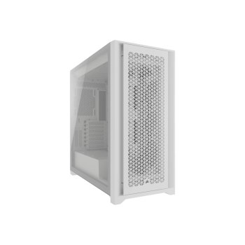 CORSAIR 5000D CORE AIRFLOW - Mid tower - ATX - Seitenteil mit Fenster (gehärtetes Glas) - keine Spannungsversorgung (ATX) - weiß - USB/Audio