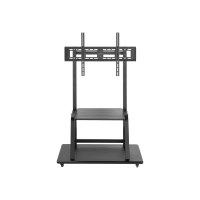 Manhattan TV & Monitor Mount, Trolley Stand, 1 screen, Screen Sizes: 37-100", Black, VESA 200x200 to 800x600mm, Max 150kg, Shelf and Base for Laptop or AV device, Height-adjustable to four levels: 862, 916, 970 and 1024mm, LFD, Lifetime Warranty - Wagen -