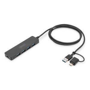 DIGITUS Hub USB 3.0 a 4 porte, Slim Line