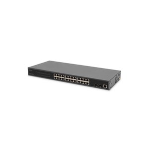 DIGITUS Switch di rete Gigabit PoE a 24 porte, 19...