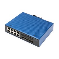 DIGITUS Industrieller 8 + 4 10G Uplink Port L3 managed Gigabit Ethernet PoE Switch