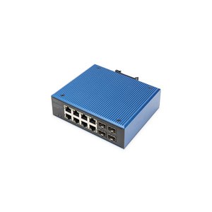 DIGITUS Switch PoE Gigabit Ethernet industriale a 8+4 porte