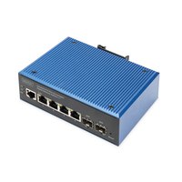 DIGITUS Industrieller 4+2-Port L2 managed Gigabit Ethernet PoE Switch