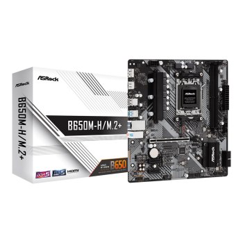 ASRock B650M-H/M.2+ - Motherboard - micro ATX - Socket AM5 - AMD B650 Chipsatz - USB 3.2 Gen 1, USB-C 3.2 Gen 1 - Gigabit LAN - Onboard-Grafik (CPU erforderlich)