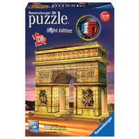 Ravensburger Arc De Triomphe Night Edition 3D Puzzle. Anzahl der Puzzleteile: 216 Stück(e). Genre: Gebäude, Empfohlenes Alter in Jahren (mind.): 8 Jahr(e), Empfohlenes Alter in Jahren (max.): 99 Jahr(e). Breite: 192 mm, Höhe: 68 mm