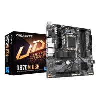 Gigabyte Q670M D3H - Motherboard - micro ATX - LGA1700-Sockel - Q670 Chipsatz - USB-C 3.2 Gen2, USB-C 3.2 Gen 1, USB 3.2 Gen 1 - 2.5 Gigabit LAN - Onboard-Grafik (CPU erforderlich)