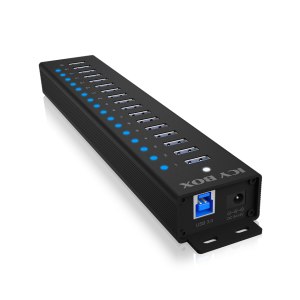 Hub 16+1 Port USB IcyBox 16x USB; 1x USB Laden USB3.2 Gen1 retail