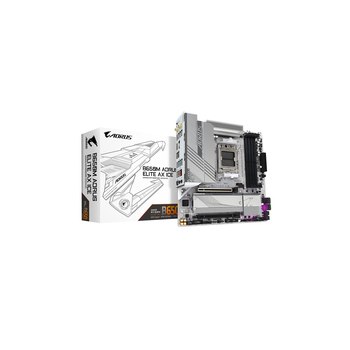 Gigabyte B650M AORUS ELITE AX ICE - Scheda madre - micro ATX - Socket AM5 - Chipset AMD B650 - USB-C 3.2 Gen2, USB 3.2 Gen 2, USB 3.2 Gen 1, USB-C 3.2 Gen 2x2 - 2.5 Gigabit LAN, Wi-Fi 6E, Bluetooth - Grafica integrata (richiede CPU)