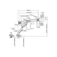 Equip Tischhalterung 17"-32"/2TFT je 9kg 360° gr