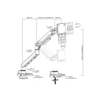 Equip Tischhalterung 17"-49"/1TFT 20kg 360° Gasfeder sw