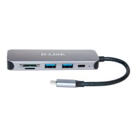 D-Link DUB-2325 - Hub - mit Kartenlesegerät - 2 x SuperSpeed USB 3.0 + 1 x USB-C