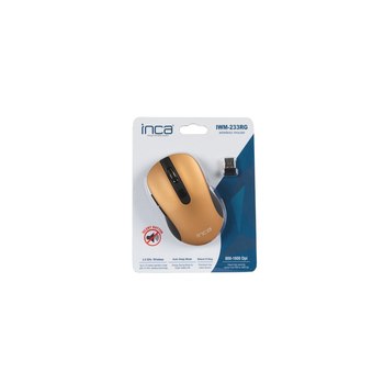 Cian Technology GmbH IWM-233RG - Ambidestro - Ottico - RF Wireless - 1600 DPI - Nero - Oro