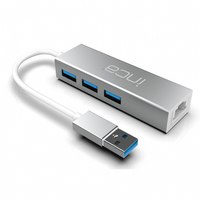 Cian Technology GmbH INCA Adapter IUSB-03THubX4 USB3.0 mit 3 USB Ports RJ45 - Adapter - Digital/Daten