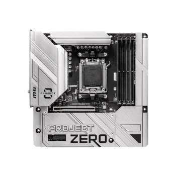 MSI B650M PROJECT ZERO - Scheda madre - micro ATX - Socket AM5 - Chipset AMD B650 - USB 3.2 Gen 1, USB 3.2 Gen 2, USB-C 3.2 Gen2, USB-C 3.2 Gen 2x2 - 2.5 Gigabit LAN, Wi-Fi, Bluetooth - Grafica integrata (CPU richiesta)