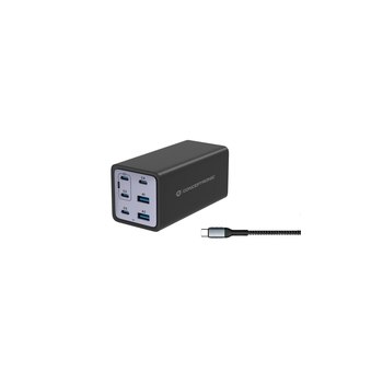 Conceptronic Ladegerät 4Port 200W 4xUSB-C 2xUSB-A+3-in-1 sw