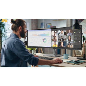 Philips 49B2U6900CH - 6000 Series - LED-Monitor - gebogen - USB - 124.5 cm (49") (48.8" sichtbar) - 5120 x 1440 Dual Quad HD @ 75 Hz - VA - 450 cd/m² - 3000:1 - DisplayHDR 400 - 4 ms - 2xHDMI, DisplayPort, 2xUSB-C - Lautsprecher - Textile Black