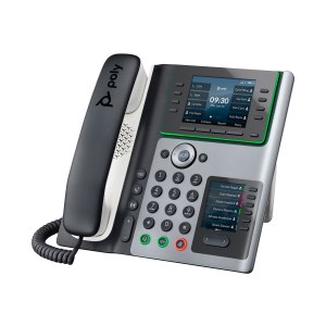 Poly Edge E400 - VoIP-Telefon mit Rufnummernanzeige/Anklopffunktion - dreiweg Anruffunktion - SIP, SDP - Schwarz