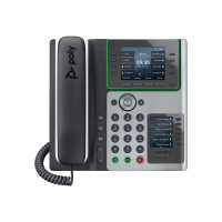 Poly Edge E400 - VoIP-Telefon mit Rufnummernanzeige/Anklopffunktion - dreiweg Anruffunktion - SIP, SDP - Schwarz