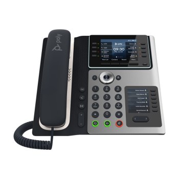 Poly Edge E450 - VoIP-Telefon mit Rufnummernanzeige/Anklopffunktion - dreiweg Anruffunktion - SIP, SDP