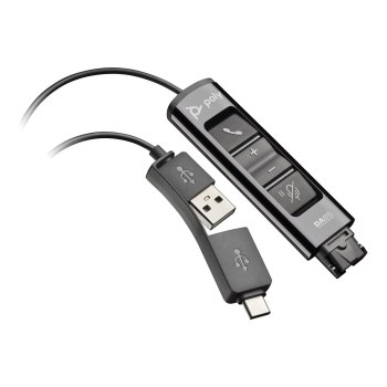 HP Poly DA85 - Cavo per cuffie - USB, USB-C maschio a 24 pin a maschio a sgancio rapido