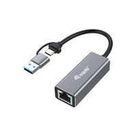 Equip Adapter USB-C -> RJ45 10/100/1000/2500 Mbps+ USB-A - Adapter - Digital/Daten