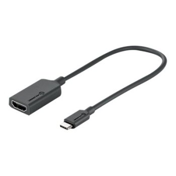 Alogic Elements Series - Videoadapter - 24 pin USB-C männlich zu HDMI weiblich - 20 cm - Dunkelgrau - unterstützt 4K 60 Hz (4096 x 2160)