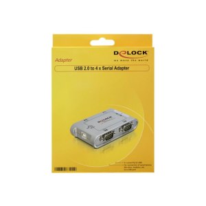 DeLock USB 2.0 to 4 port serial HUB - Serieller Adapter - USB 2.0 - RS-232 x 4