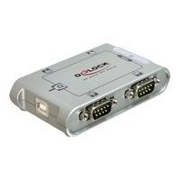 DeLock USB 2.0 to 4 port serial HUB - Serieller Adapter - USB 2.0 - RS-232 x 4