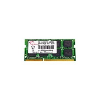 G.Skill SQ Series - DDR3 - Modul - 4 GB - SO DIMM 204-PIN - 1066 MHz / PC3-8500 - CL7 - 1.5 V - ungepuffert - non-ECC