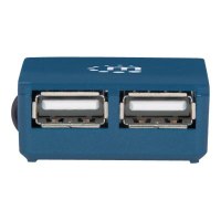 Manhattan USB-A 4-Port Micro Hub, 4x USB-A Ports, Blue, 480 Mbps (USB 2.0), Bus Power, Equivalent to Startech ST4200MINI2, Hi-Speed USB, Three Year Warranty, Blister - Hub - 4 x USB 2.0 - Desktop