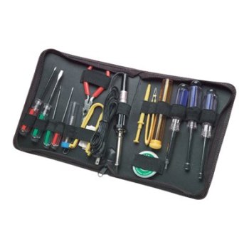 Manhattan Technician Tool Kit (17 items), Consists of: Soldering Iron (Euro 2-pin plug), Solder and Wick, 4x Chip Tools (Anti Static), Pliers, 2x Nut-Drivers, 2x Torque Screwdrivers, 4x Screwdrivers (Phillips & Flat Head), Tube for spares, Case, Lifetime