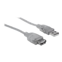 Manhattan USB-A to USB-A Extension Cable, 3m, Male to Female, Translucent Silver, 480 Mbps (USB 2.0)