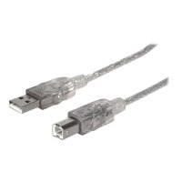 Manhattan USB-A to USB-B Cable, 1.8m, Male to Male, Translucent Silver, 480 Mbps (USB 2.0)