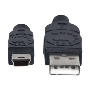 Manhattan USB-A to Mini-USB Cable, 1.8m, Male to Male, Black, 480 Mbps (USB 2.0)