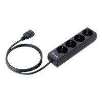 equip - Power strip - AC 220-240 V - 2.2 kW - Input, IEC 60320 C14 input - Output connections: 4 - 1.1 m cord - Europe - Black