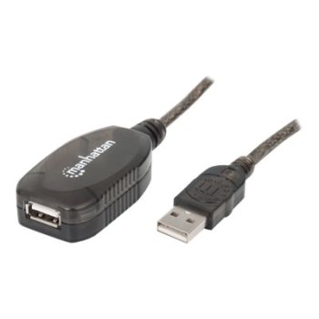 Manhattan USB-A to USB-A Extension Cable, 20m, Male to Female, Active, 480 Mbps (USB 2.0)