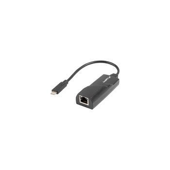 Lanberg NC-1000-02 - USB Typ-C - RJ-45 - Schwarz - 1 Stück(e) - 0,15 m