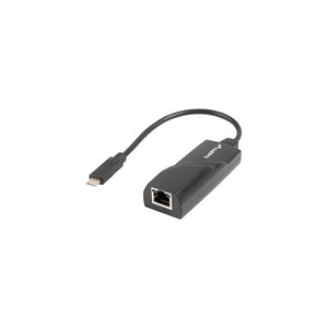 Lanberg NC-1000-02 - USB Typ-C - RJ-45 - Schwarz - 1 Stück(e) - 0,15 m