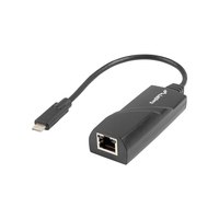 Lanberg NC-1000-02 - USB Typ-C - RJ-45 - Schwarz - 1 Stück(e) - 0,15 m