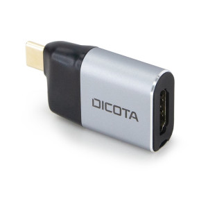 Dicota Videoadapter - 24 pin USB-C männlich zu HDMI, 24 pin USB-C weiblich - Silber - USB-Stromversorgung (100 W)