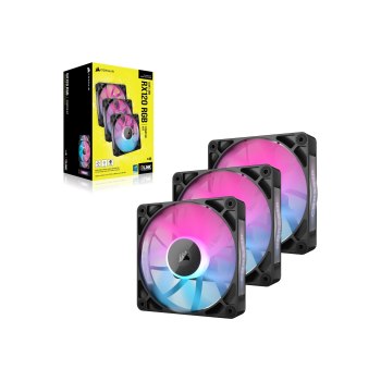 Corsair iCUE Link RX120 RGB Triple Starter Kit - Gehäuselüfter - 120 mm - Schwarz (Packung mit 3)